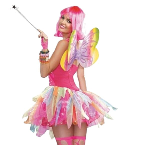 Dreamgirl Women's Rainbow Fairy Adult Cosplay Costume Festival Size Large - Picture 3 of 4